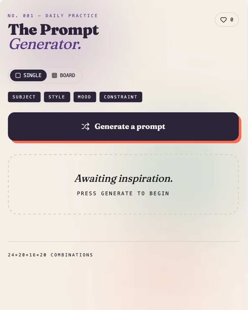 Creative Drawing Prompt Generator