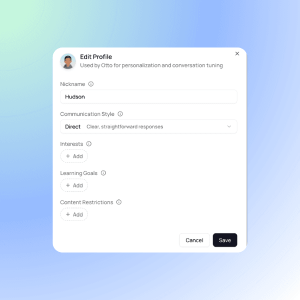 Customize ai profiles kids and teens heyotto